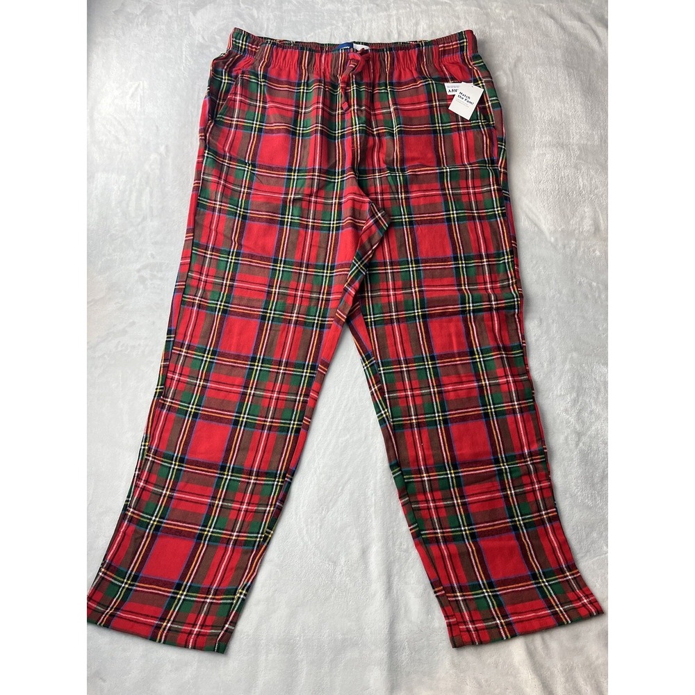 OLD NAVY Women's Pants XL Plaid Red Flannel Lounge Sleep Pants Pockets